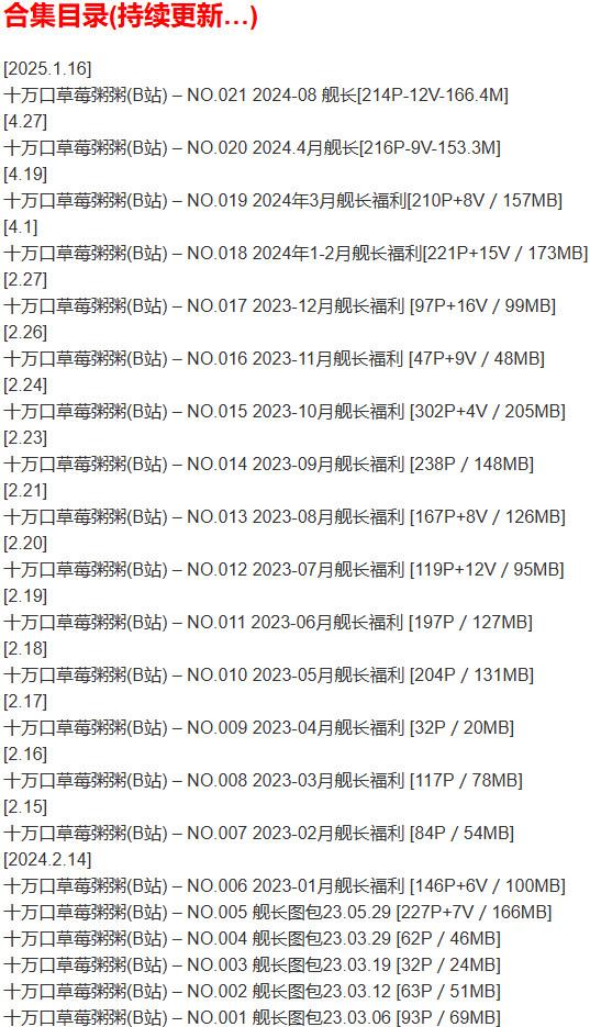 十万口草莓粥粥 – 舰长写真&视频合集【持续更新中】